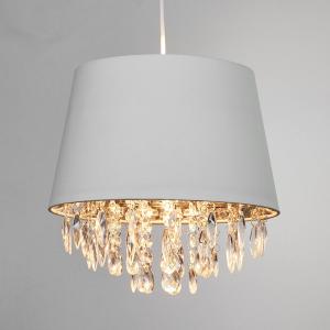 Lucide White Dolti pendant light with acrylic glass stones