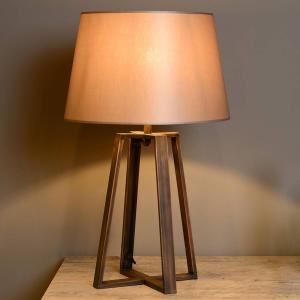 Lucide Coffee Lamp table lamp with brown fabric shade