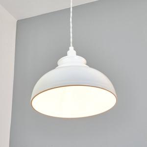 Lucide Isla pendant light with metal shade, white