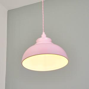 Lucide Isla pendant light with metal shade in rosé