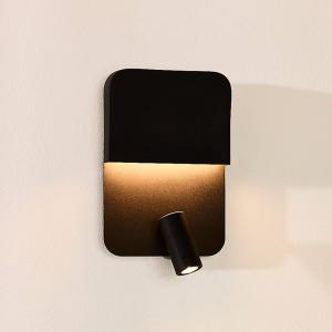 Lucide Boxer LED wall light with spot, black