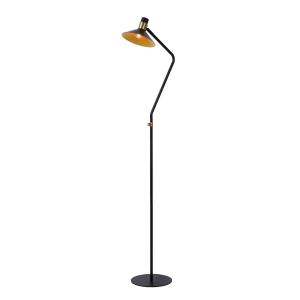 Lucide Pepijn floor lamp in black and gold, 1-bulb