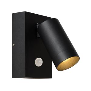 Lucide Outdoor wall spotlight Taylor Sensor, 1-bulb black