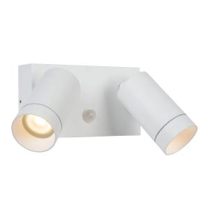 Lucide Outdoor wall spotlight Taylor Sensor, 2-bulb white