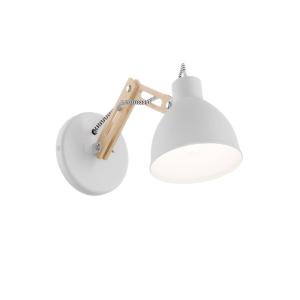 Euluna Skansen wall lamp, adjustable wooden arm, white