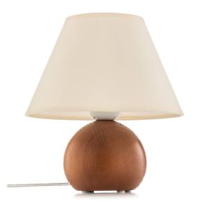 Lamkur Gill table lamp, rustic wood/ white lampshade