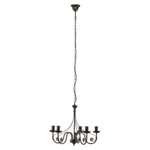 Lamkur Ayleen chandelier made of steel, five-bulb, black