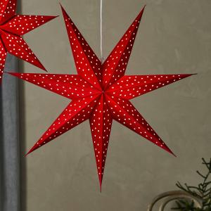 Markslöjd Blink LED hanging star, velvet look Ø 45 cm red