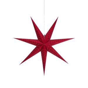 Markslöjd Blink LED hanging star, velvet look Ø 75 cm red