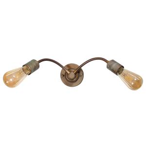 Moretti Luce Allen wall light, antique brass, 2-bulb