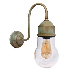 Moretti Luce 1950N wall lamp antique brass, curved glass, c…