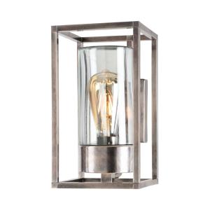 Moretti Luce Cubic³ 3364 outdoor wall light, nickel/clear