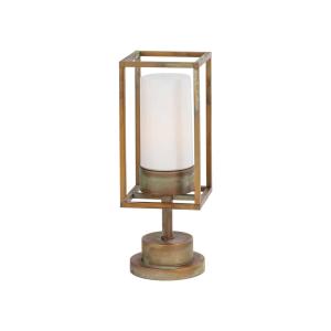 Moretti Luce Cubic³ 3369 pillar light antique brass/opal