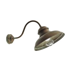 Moretti Luce Mill 1591 outdoor wall lamp antique brass/clear