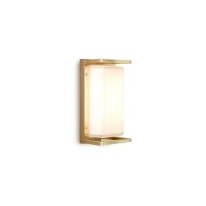 Moretti Luce Ice Cubic 3412 outdoor wall lamp, natural brass