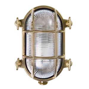 Moretti Luce Tortuga wall lamp oval 17cm natural brass/clear