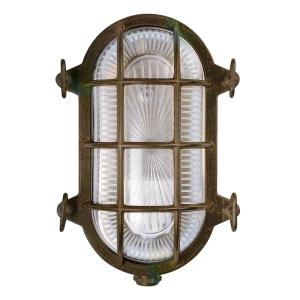Moretti Luce Tortuga wall lamp oval 22.5 cm antique brass/c…