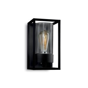 Moretti Luce Cubic³ 3365 outdoor wall light, black/clear