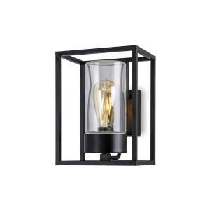Moretti Luce Cubic³ 3363 outdoor wall light, black/clear
