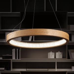 Masiero Natural LED hanging light Libe Round, 90 cm