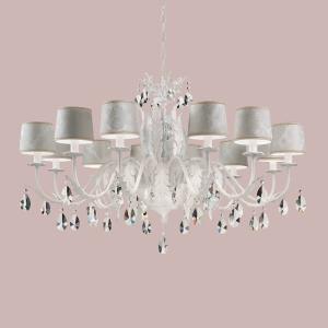 Masiero Angelis 12-bulb crystal chandelier, white