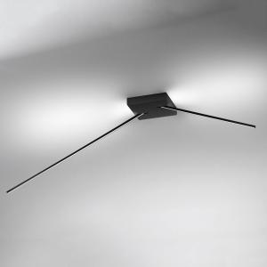 ICONE Spillo ceiling light with LEDs, 2-arm, black