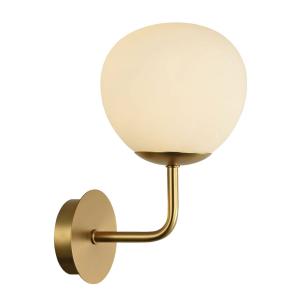 Maytoni Erich wall light in brass with glass lampshade