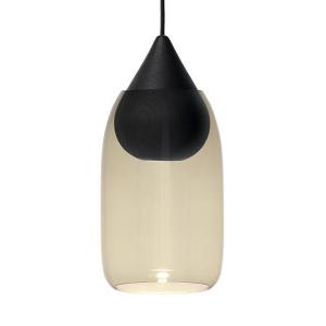 Mater Liuku Drop hanging lamp, black wood, grey
