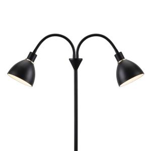 Nordlux Two-bulb floor lamp Ray made of black metal