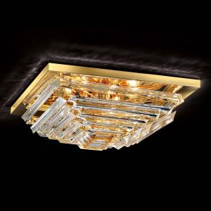 Novaresi Gold-plated crystal ceiling light Losanghe, 55 cm