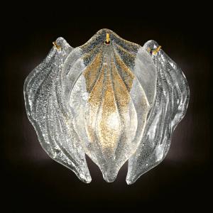 Novaresi Exclusive glass wall light Foglie, Murano glass