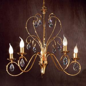 ORION Fioretto Chandelier Graceful Five Bulbs Gold