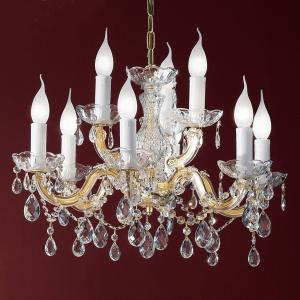 ORION Dolores chandelier, hanging elements, nine-bulb