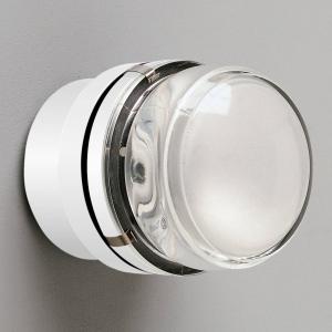 Oluce Fresnel - wall light with glass lens, white - IP44