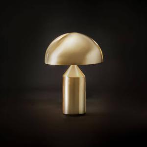 Oluce Atollo table lamp, aluminium, Ø 25 cm, gold