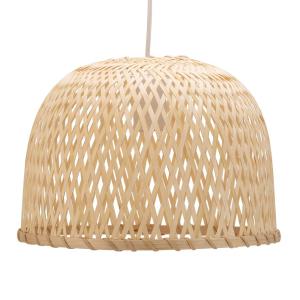 Pauleen Woody Pearl pendant light bamboo lampshade