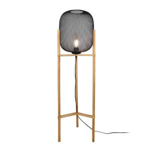 Reality Leuchten Calimero floor lamp with a tripod wooden f…