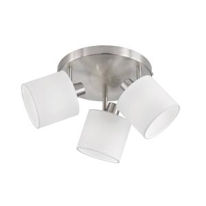 Lindby Stannis ceiling light, textile, three-bulb