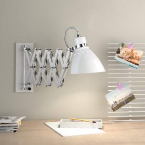 Steinhauer Pull-out metal wall light Kordian, white