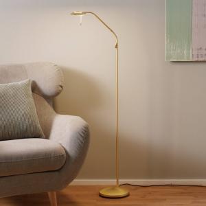 Steinhauer Brass-coloured LED floor lamp Zenith with dimmer