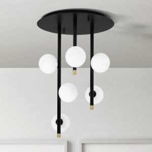miloox by Sforzin Pomì ceiling light with six glass balls