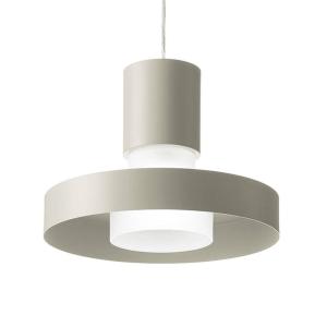 Sforzin Babele hanging light with dual lampshade, grey