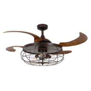 Beacon Lighting Fanaway Industri ceiling fan, light, brown