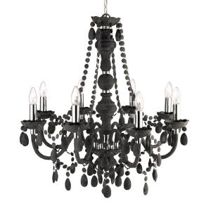 Searchlight Marie Therese chandelier, dark grey, 8-bulb