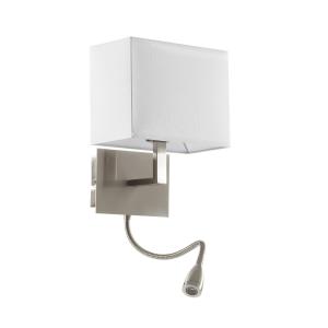 Searchlight 6519 wall lamp with LED reading lamp, satin sil…
