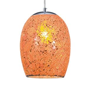 Searchlight Hanging lamp Crackle in chrome and orange