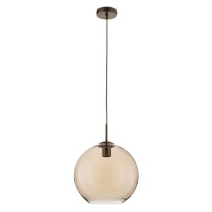 Searchlight Balls hanging light with amber glass sphere 30cm