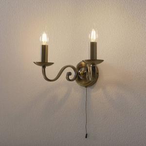 Searchlight Richmond wall light, two-bulb with a pull switch