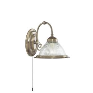 Searchlight American Diner wall light, antique brass