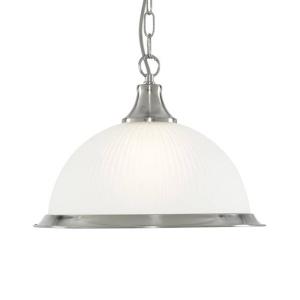 Searchlight American Diner hanging lamp satin silver one-bu…